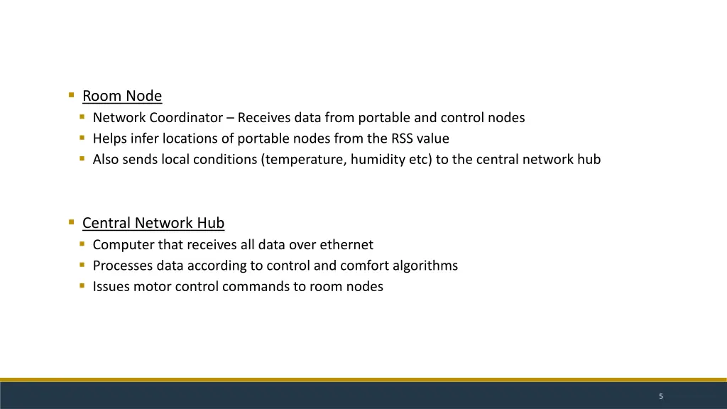 room node network coordinator receives data from