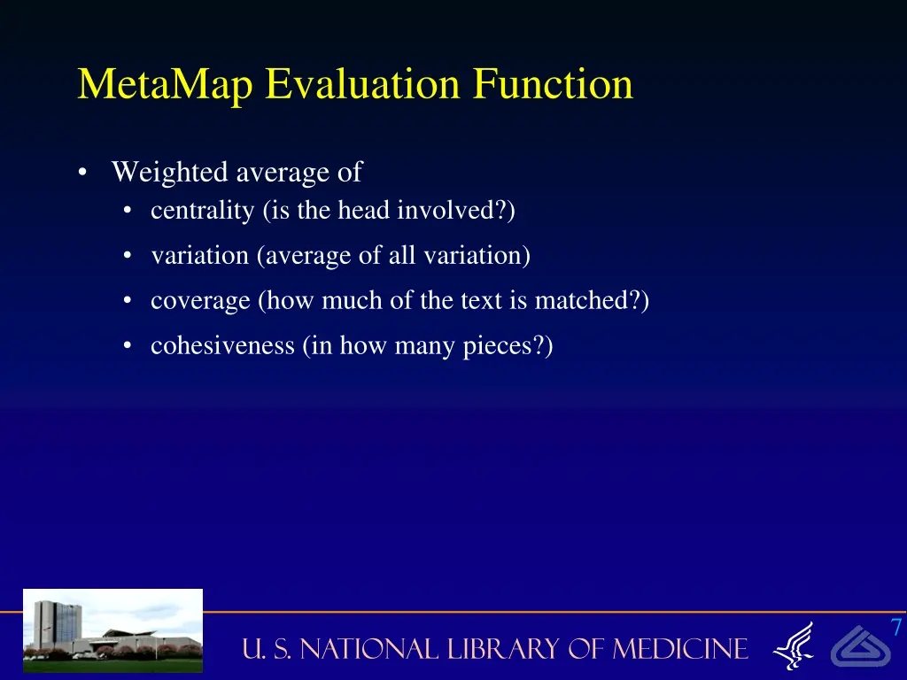 metamap evaluation function