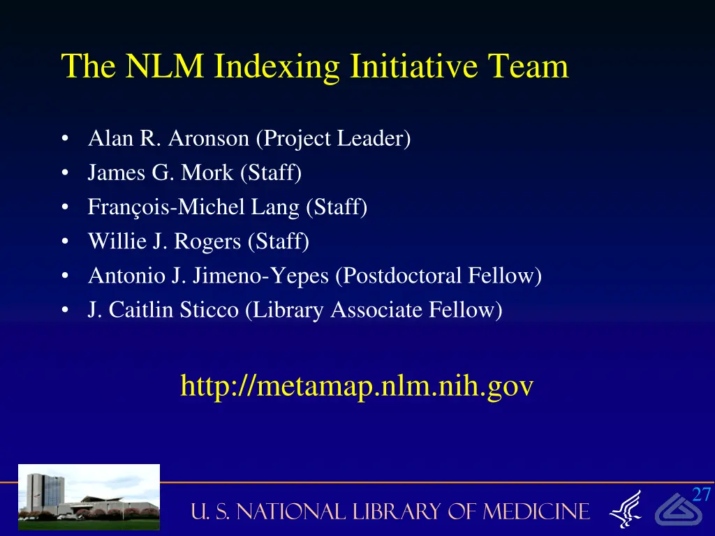 the nlm indexing initiative team