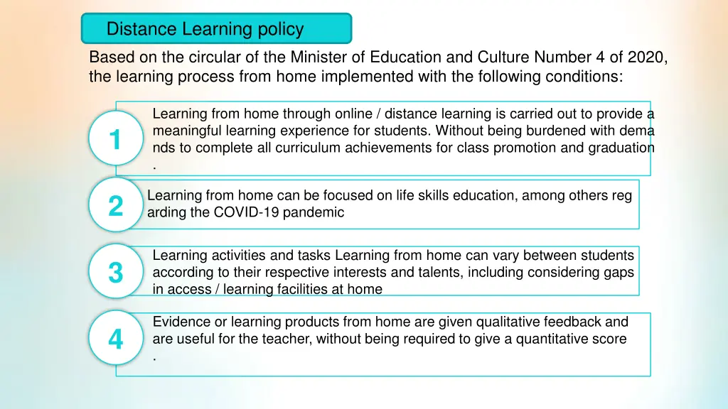 distance learning policy based on the circular