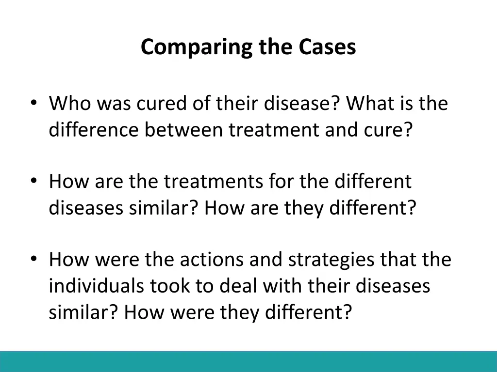 comparing the cases