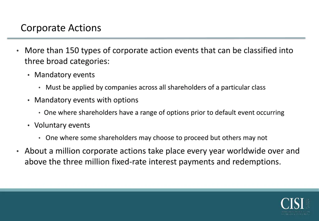 corporate actions