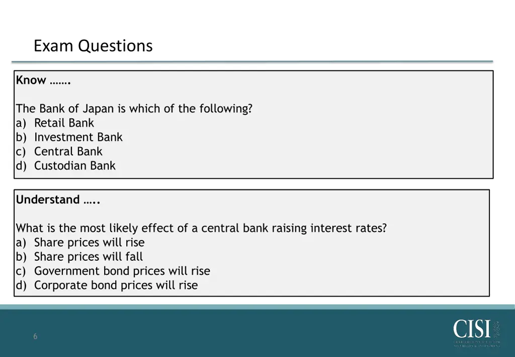 exam questions