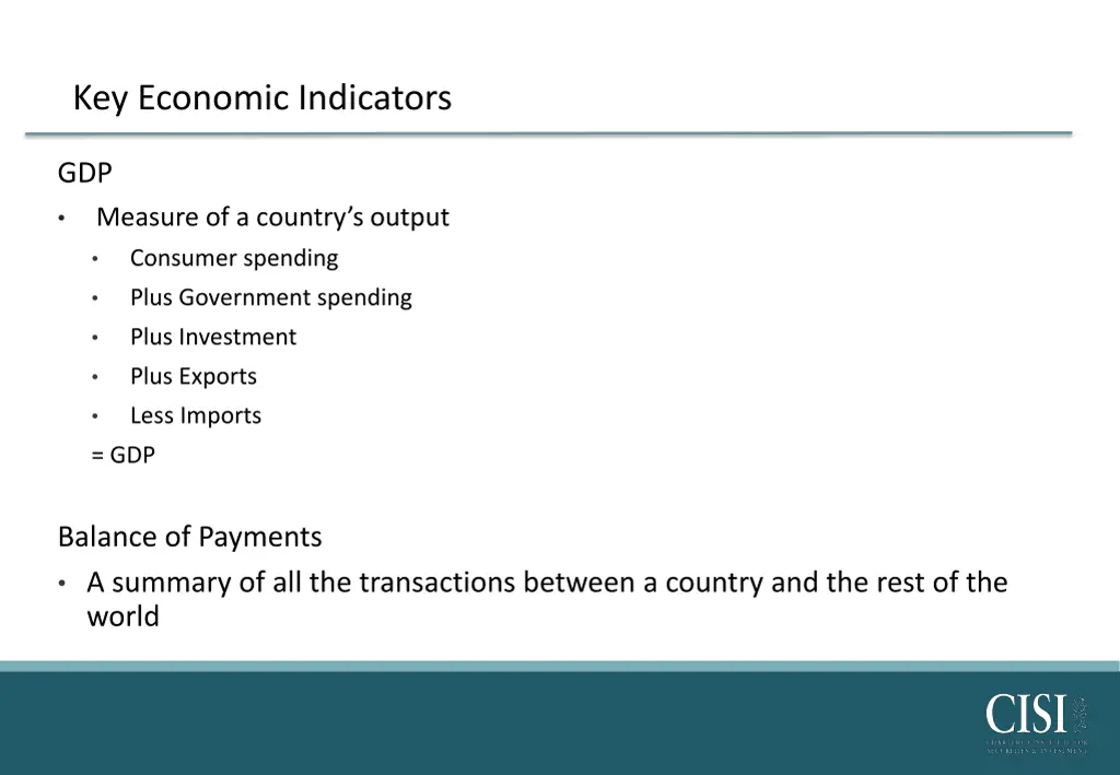 key economic indicators