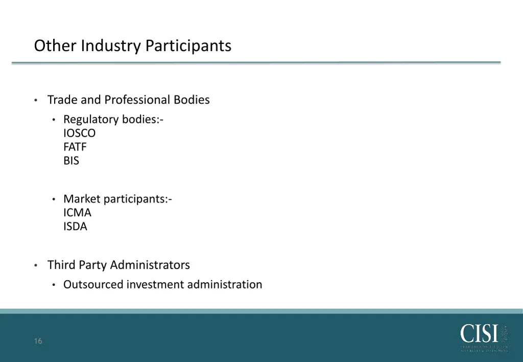 other industry participants