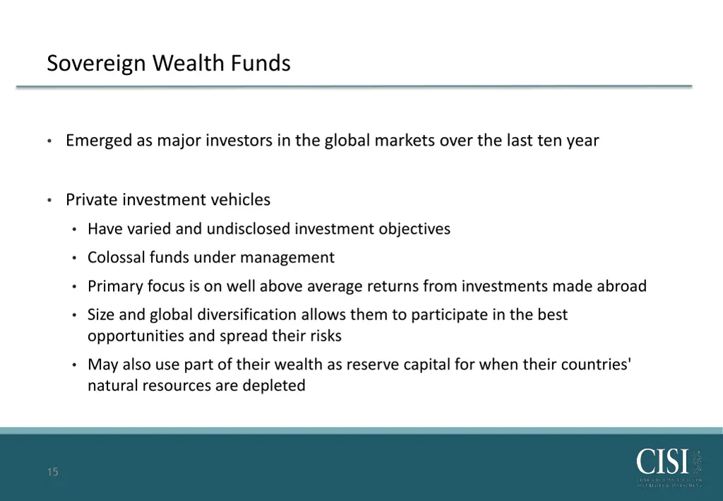 sovereign wealth funds