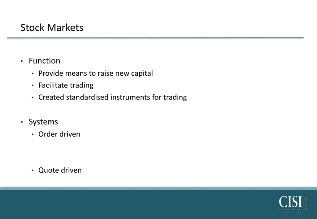 stock markets