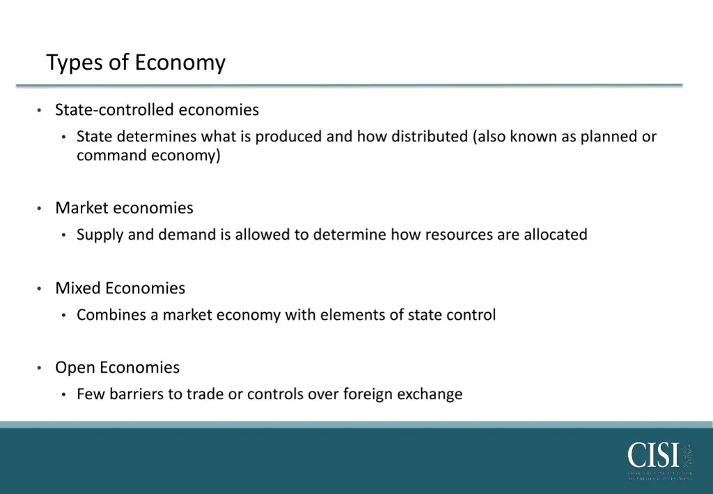 types of economy