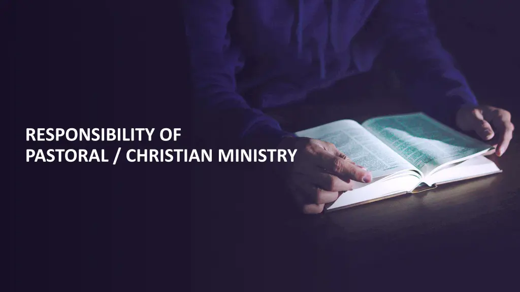 responsibility of pastoral christian ministry