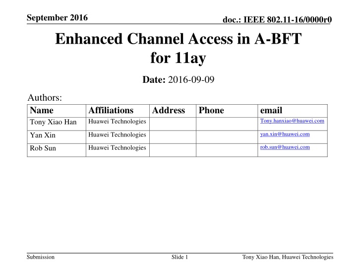 september 2016 enhanced channel access