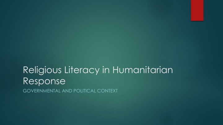 religious literacy in humanitarian response