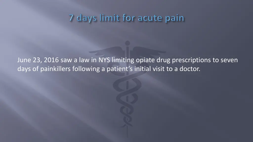 june 23 2016 saw a law in nys limiting opiate