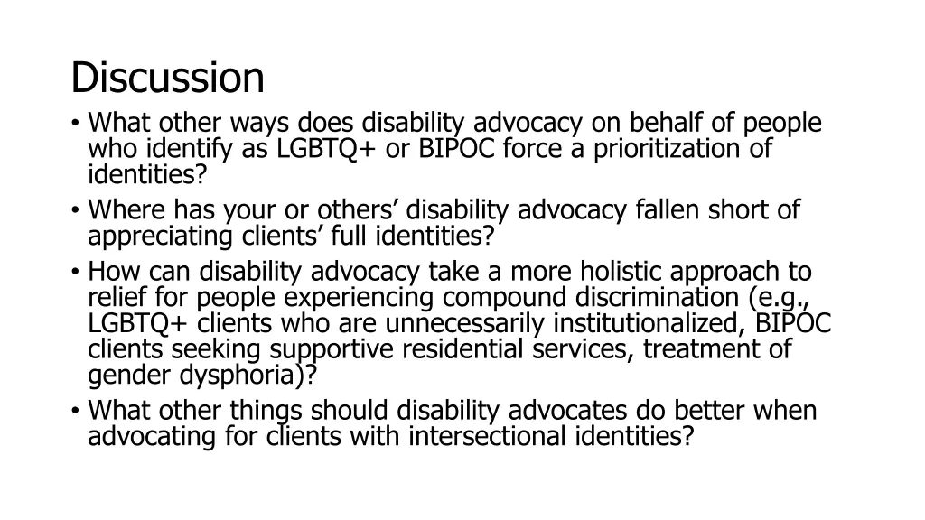 discussion what other ways does disability