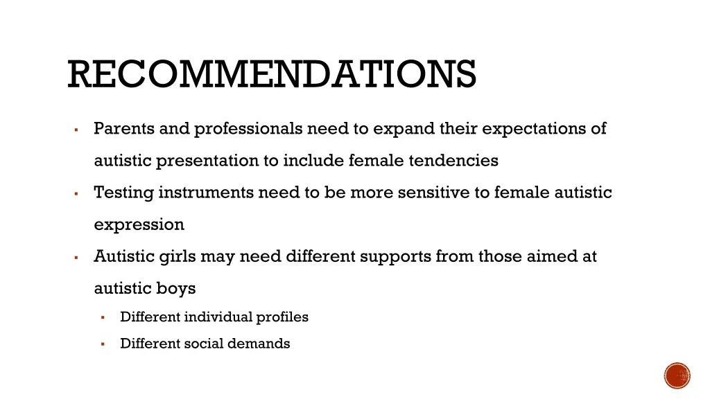 recommendations