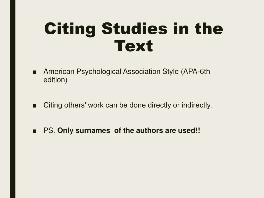 citing studies in the text