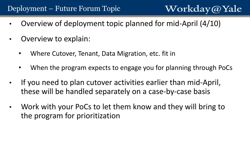 deployment future forum topic