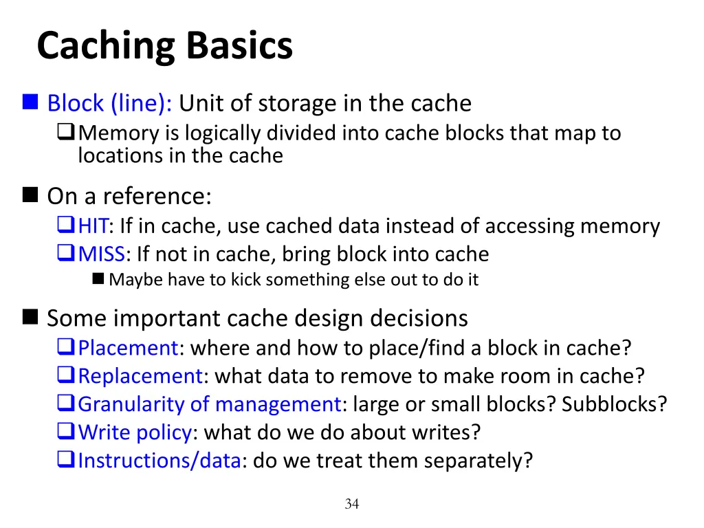 caching basics