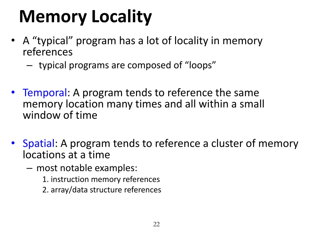 memory locality