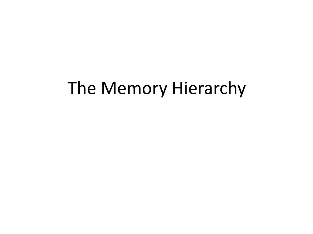 the memory hierarchy