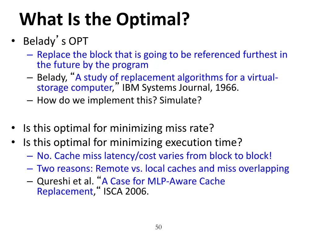 what is the optimal belady s opt replace