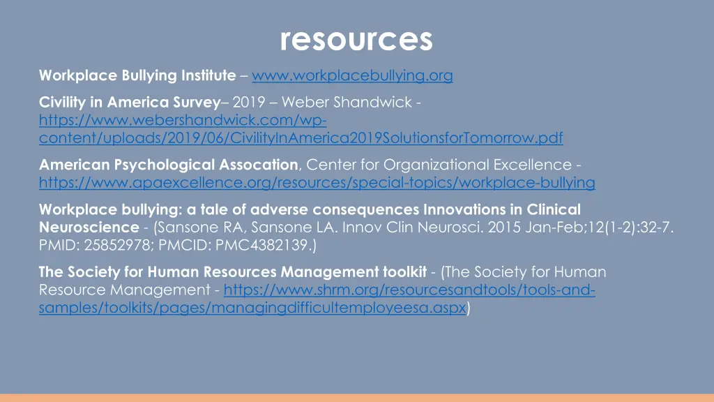 resources