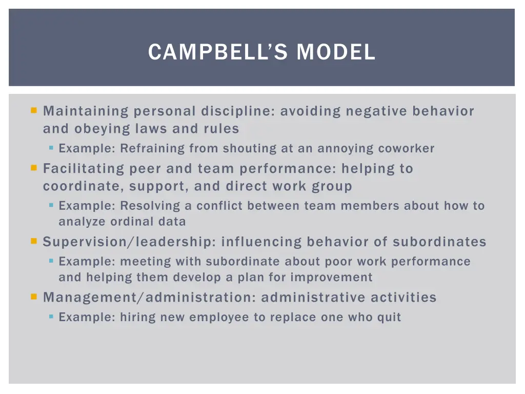 campbell s model 1