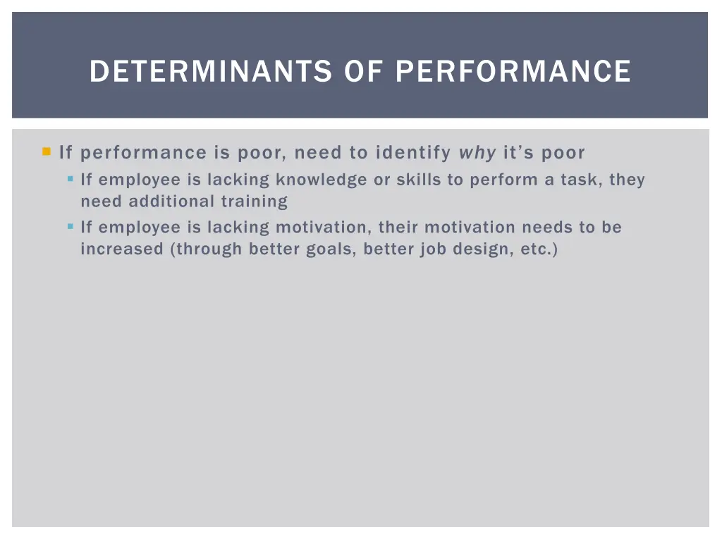 determinants of performance 2