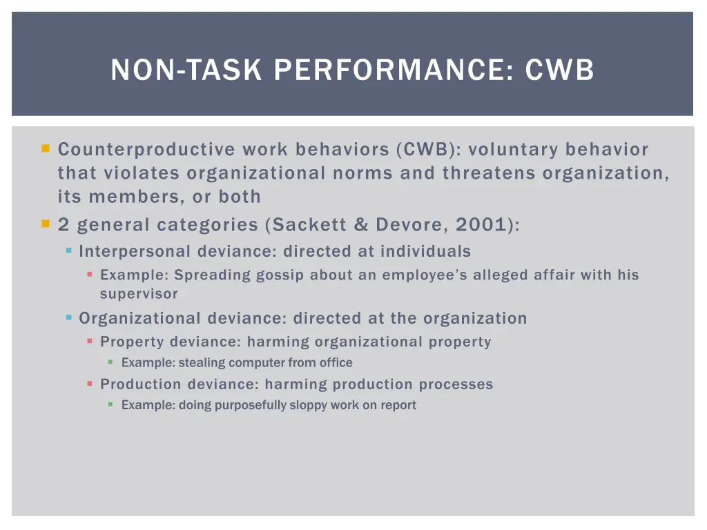 non task performance cwb