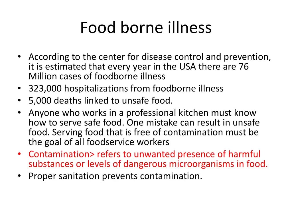 food borne illness