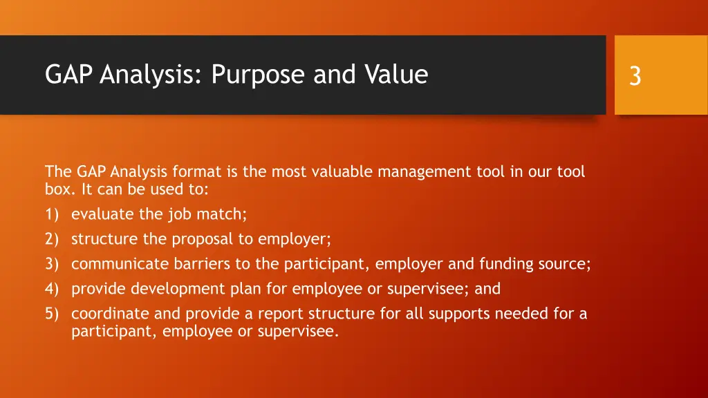 gap analysis purpose and value