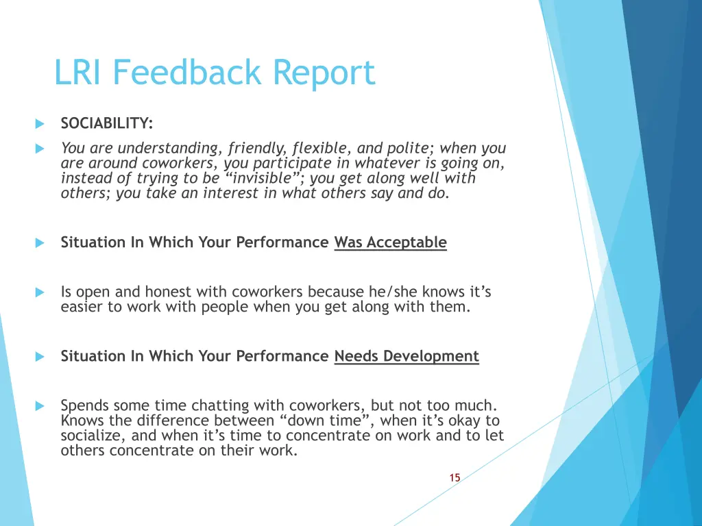 lri feedback report