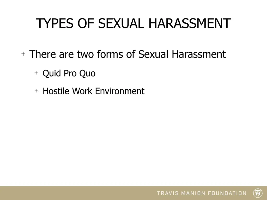 types of sexual harassment