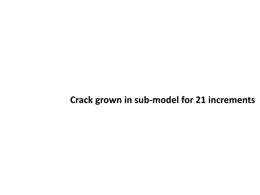 crack grown in sub model for 21 increments