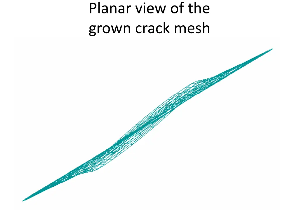 planar view of the grown crack mesh