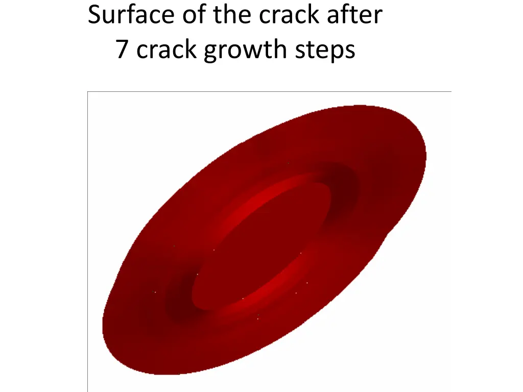 surface of the crack after 7 crack growth steps