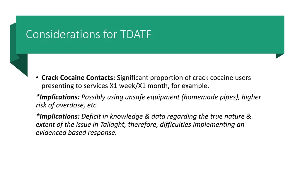 considerations for tdatf 1