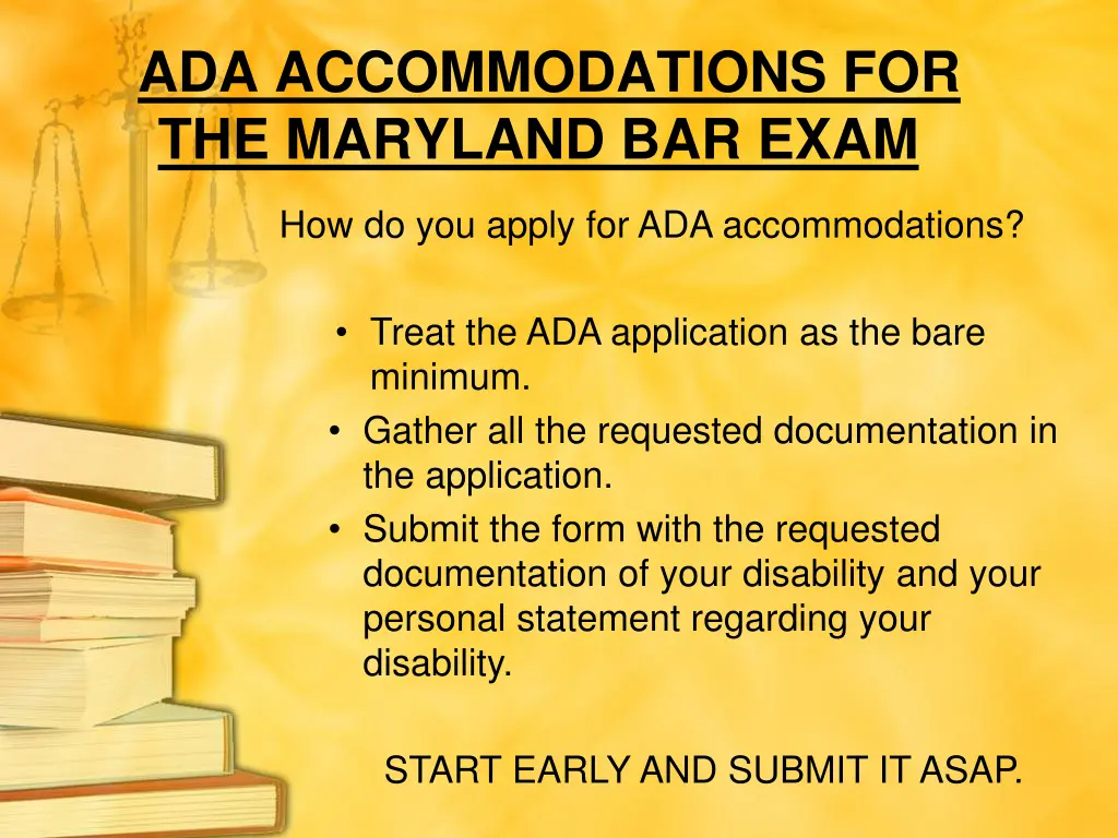 ada accommodations for the maryland bar exam