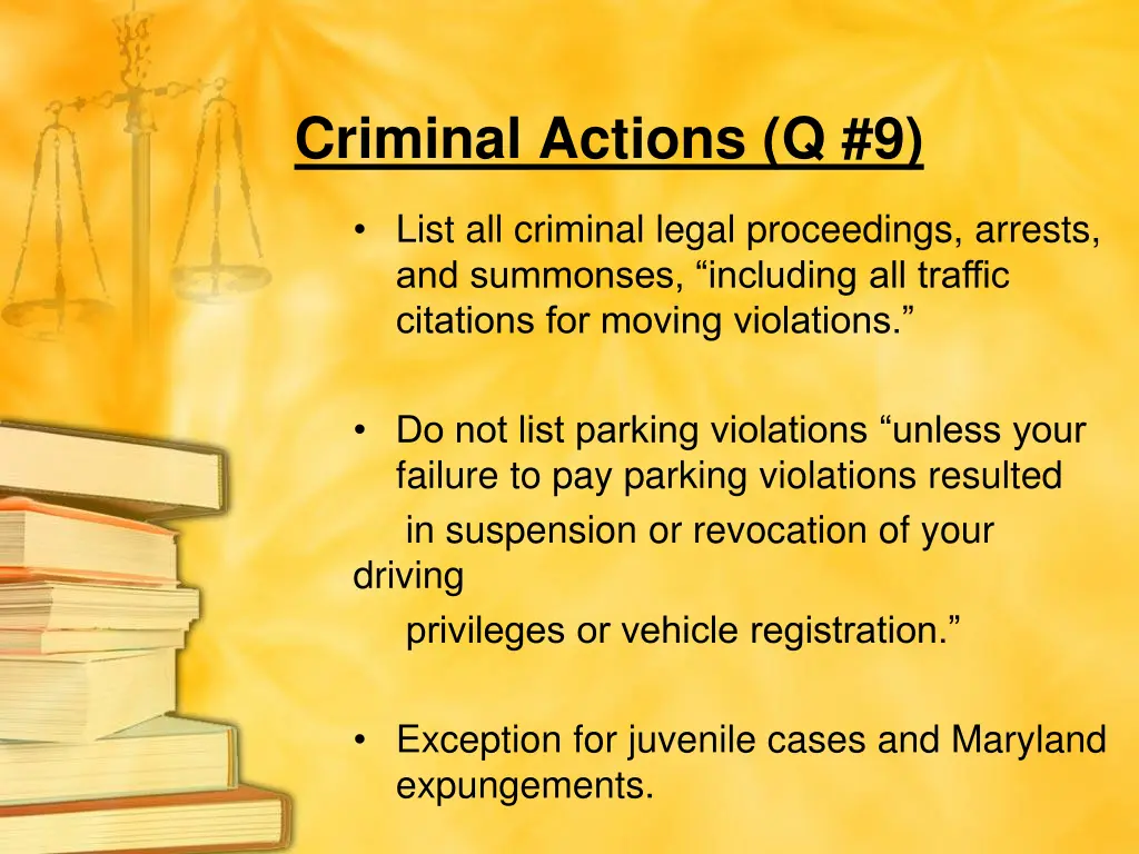 criminal actions q 9