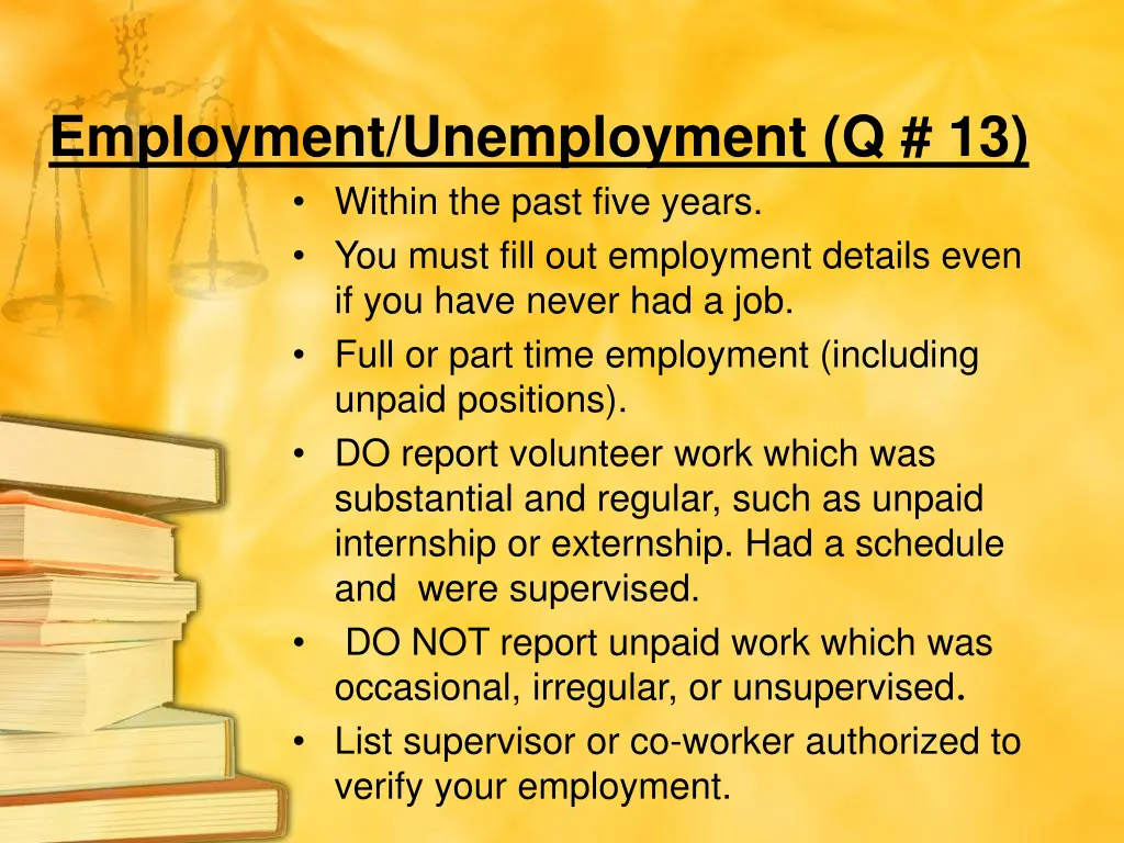 employment unemployment q 13 within the past five