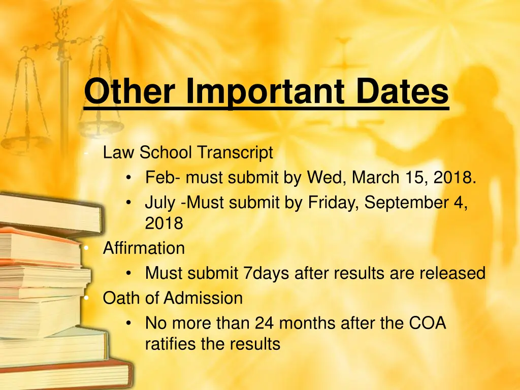 other important dates