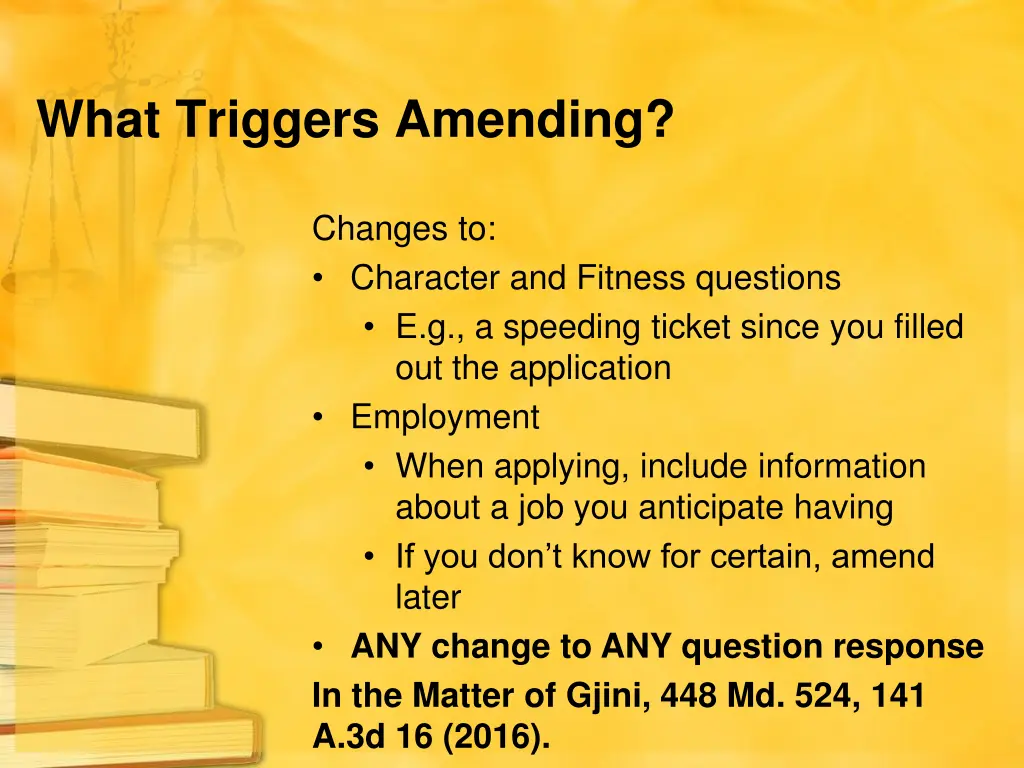 what triggers amending