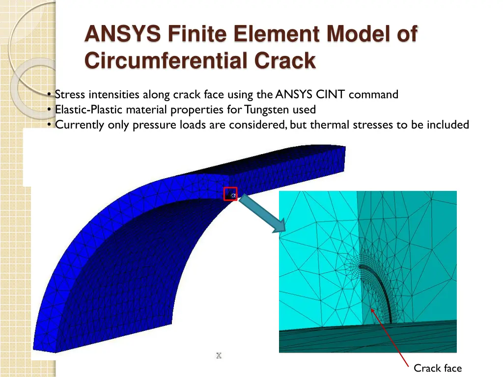 ansys finite element model of circumferential