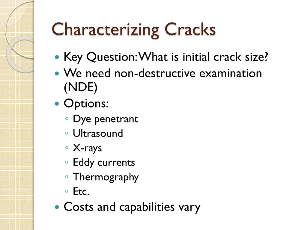 characterizing cracks