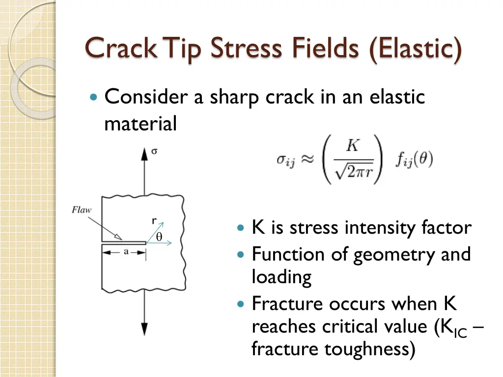 crack tip stress fields elastic