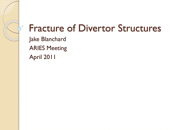 fracture of divertor structures jake blanchard