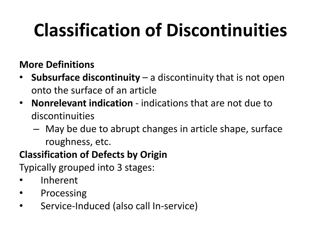 classification of discontinuities 2