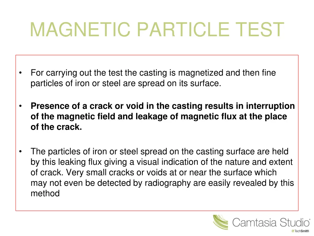 magnetic particle test