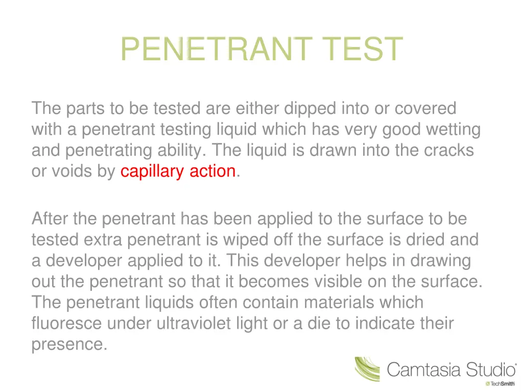 penetrant test