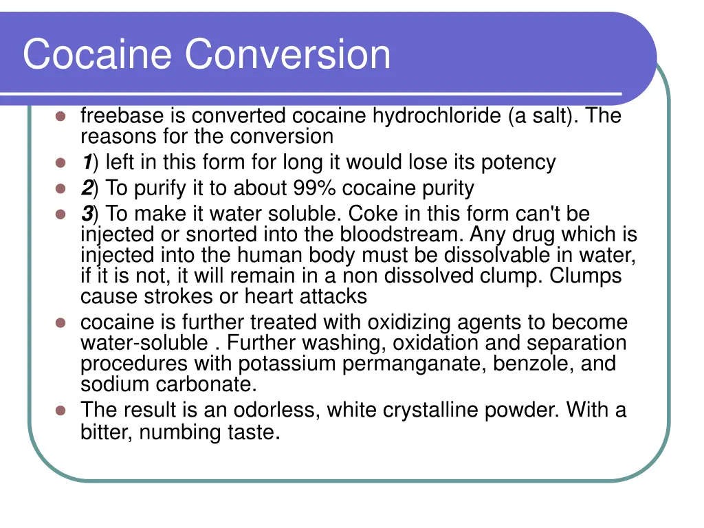 cocaine conversion