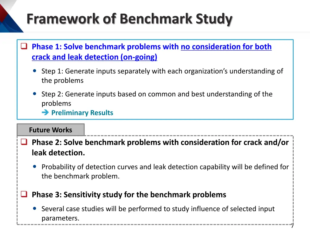 framework of benchmark study